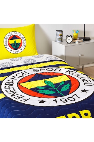 Lisanslı Fenerbahçe Stripe Tek Kişilik Yatak Örtüsü Seti 000000001000047036