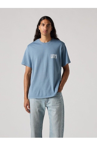 Levi's Relaxed Fıt Serıf Logo Erkek Mavi T-shirt 16143-1917-4749 Mavi