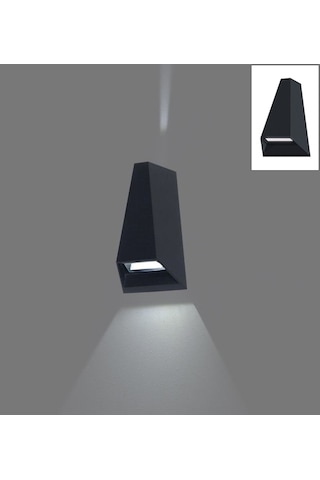 Dekoratif Led Aplik Çift Yönlü Desenli Aydınlatma Duvar Aplik Antrasit