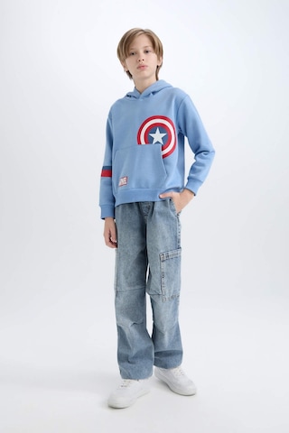 Defacto Erkek Çocuk Marvel Avengers Regular Fit Kapüşonlu Kalın Sweatshirt Kumaşı Sweatshirt D4717a8nsbe756 Mavi
