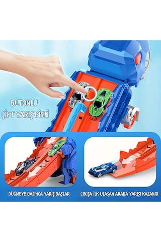 3in1 Maxx Wheels Dönüşebilen Dinozor Yarış Kamyonu Oyun Seti Çok Renkli