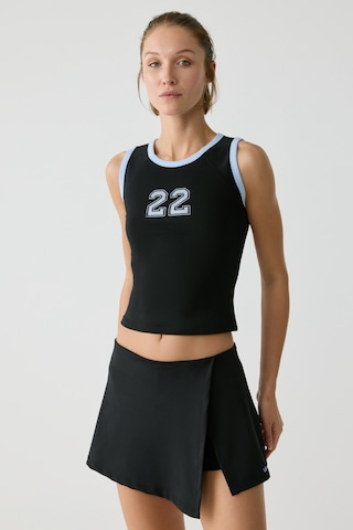 Urban Beat Jenny Kadın Yuvarlak Yaka Kolsuz Baskı Detaylı Siyah T-shirt Siyah