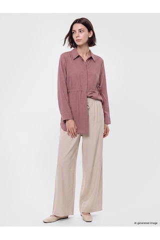 Lcw Modest Bordo Modal Karışımlı Kadın Gömlek Tunik