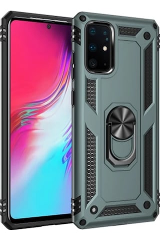 Ally Sm Samsung Samsung Galaxy Uyumlu S20 Yüzüklü Kılıf Armor Shockproof Ring Kılıf- 5775 Gri