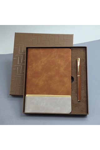 Soft Deri Defter Ve Roller Kalem Seti Çok Renkli