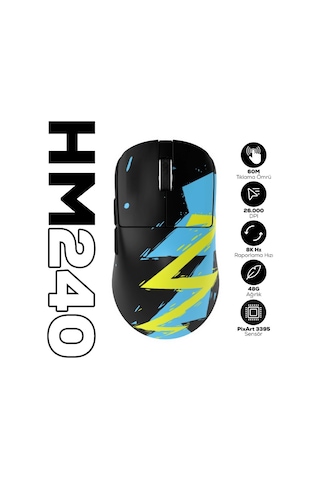 Hawk Gaming Hm240 8k Hz 26000 Dpı Pixart 3395 Tri-mode Cmcmhwk0013