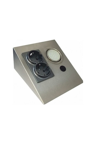 Cata Ct-5109 2 Watt Çift Prizli Saten Kasa Tezgah Aydınlatma Beyaz Antrasit