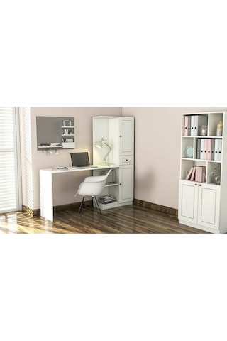 Rabi Mobilya Gold Country Çalışma Masası Beyaz