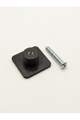 Dolap Kulpu 3,5 X 3,5 Cm Plastik 4 Adet - 30mm Kulp Vidası İle Beraber Gönderilir Siyah