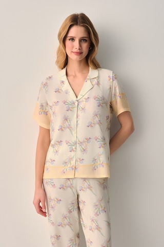 Suwen Aurel Gömlek Yaka Pijama Takımı Sh26507660b338 Ekru