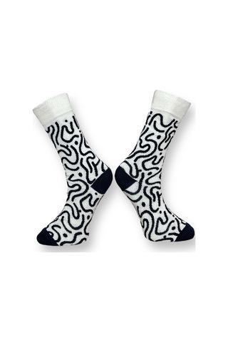 3'lü Unısex Geometrik Ve Soyut Tasarımlı Esnek Nem Alabilen Pamuklu Spor Soket Çoraplar Çok Renkli