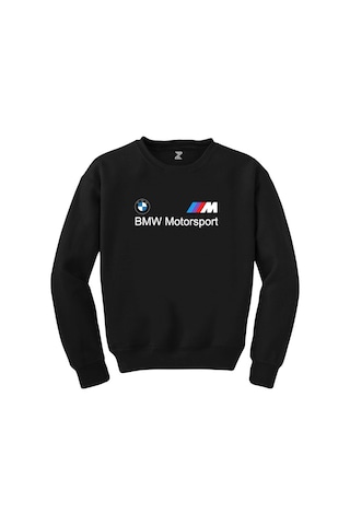 BMW Logo M Power Motorsport Siyah Sweatshirt Siyah