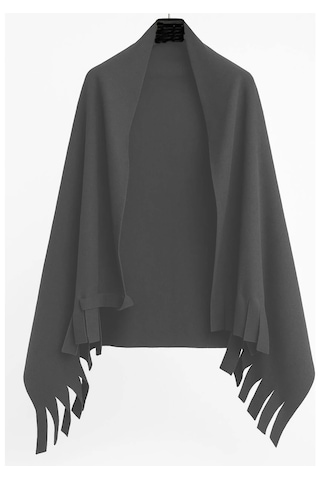 Elif Mira Unisex Polar Omuz Şalı 70x180 Cm Kışlık Sıcak Şal Elegantwarm Antrasit