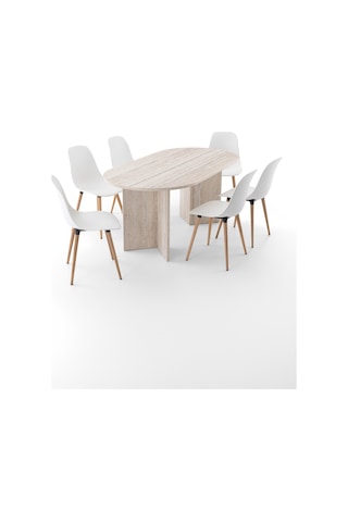 Harmony Nara Oval Masa 180x75x90 Cm Trevi- Modern Tasarım Bej