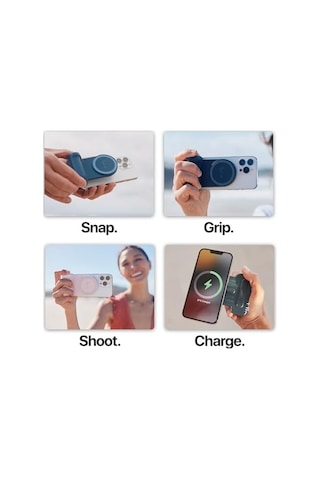 Snapgrip Creator Kit - Snapgrip, Snaplight, Snappod Ve Taşıma Çantası İçerir - Manyetik Montaj Her Telefona Takılır - Kablosuz Deklanşör Düğmeli Mobil Batarya Tutucusu - Gece Yarısı