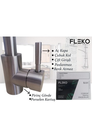 Fleko Vera Inox Eviye Bataryası Ks1s01-1 Krom