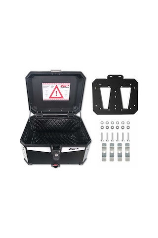 Gp Kompozit Universal 45 Lt Alüminyum Motosiklet Çantası Siyah Çok Renkli