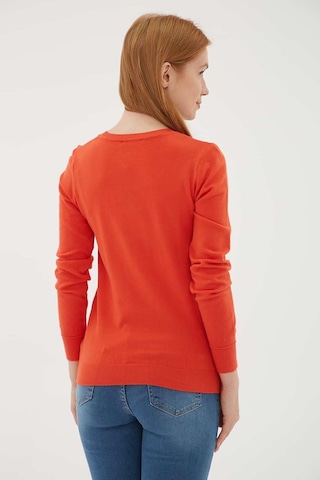 Fashion Friends Kadın U Yaka Kazak 25k0779k1 Kiremit