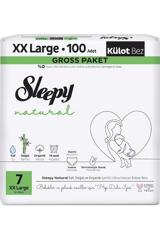 Sleepy Natural Gross Paket Külot Bez 7 Numara 20- 30 Kg Xxlarge 200 Adet