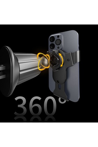 Lenyes Cr181 360 Derece Dönebilen Havalandırma Tasarımlı Araç Telefon Tutucu Siyah