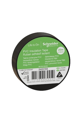 Schneider Thorsman 2420103 İzole Bant 8'li 19 MM x 20 M Siyah