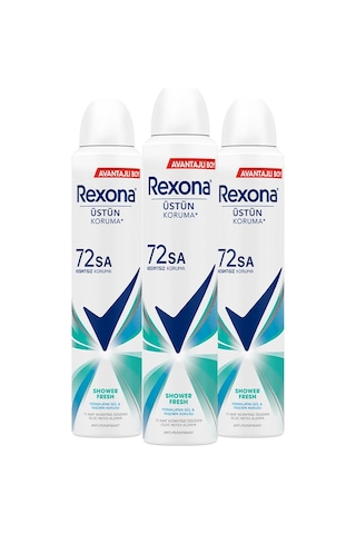 Rexona Shower Fresh 72 Saat Kadın Sprey Deodorant 3 x 200 ML