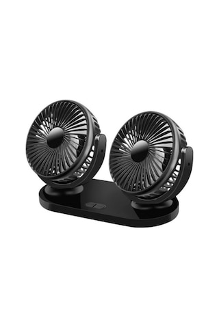 Çıft Başlıklı Araç Fanı Oto Fan Vantılatör 12V 24V Siyah