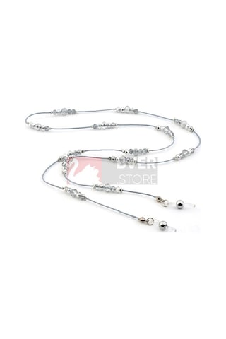 Modern Kristal Boncuk Gözlük Askısı-Abiye Lüx Model Gri