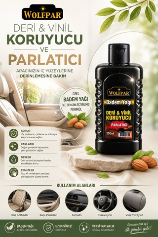 Deri Vinil Koruyucu Parlatıcı Badem Yağlı