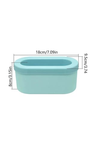 Pazly Yeniden Kullanılabilir Silikon Buz Kalıbı - Kendin Yap Mavi Buz Kovası - 18x9.5x8cm, Kolay Kullanım/ Mavi