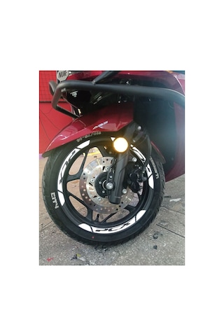 Honda Pcx Uyumlu Beyaz Kesimli Jant Şerit Sticker