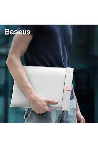 Baseus Lets Go Çift Katmanlı Deri Kılıf Çanta 16 Inch Apple Uyumlu MacBook Del