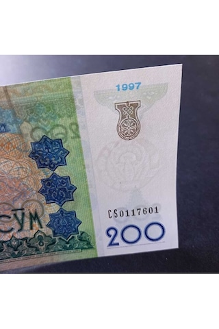 Escoines Koleksiyon 3996368f819367e612 1997 Özbekistan 200 Som Çil Eski Yabancı Kağıt Para
