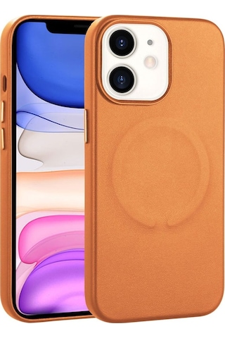 Apple Uyumlu iPhone 11 Kılıf Pu Deri M-safe Wireless Şarj Özellikli Zore Derix Kapak Taba