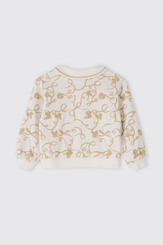 Panço Kız Bebek Fermuarlı Beyaz Sweatshirt