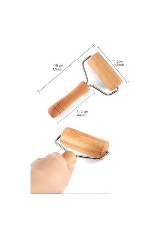 Reis Home Ahşap Saplı Rulo Hamur Açıcı Merdane Pürüzsüz Oklava