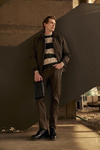 Erkek Bisiklet Yaka Triko %100 Pamuk Haki 3774 Haki