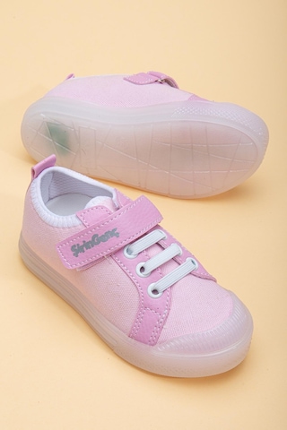 Şirin Bebe Şirinbebe Şiringenç Keten Pembe Kız İlkadım Bebek Çocuk Ayakkabısı-2896-pembe Pembe