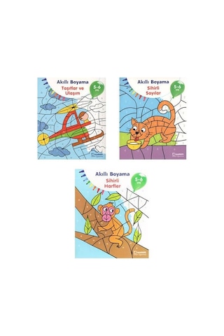 5-6 Yaş Akıllı Boyama Kitap Seti 3 Kitap (Uçanbalık Yayınları)