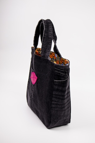 Fabric Craft Bag Kadın Denim Çanta Kot Kumaş Tote El Çantası Günlük Kullanım Büyük Boy 39x30 Kot Lacivert