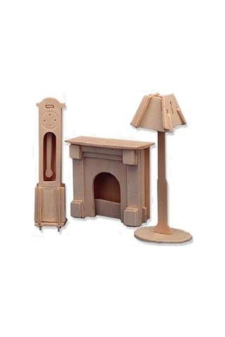 Woodcraft Ahşap Maket Saat ve Lamba Seti Maketi