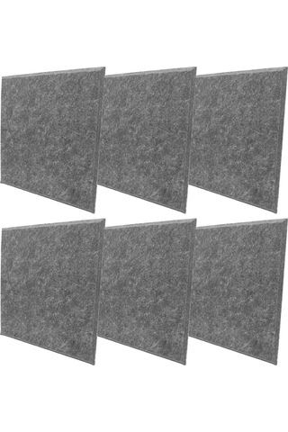Hfambition 6 Adet Poliester Fiber Isıya Dayanıklı Ses Emici Paneller - Piyano Odası, Stüdyo, Anaokulu İçin Zedelenmeyi Azaltan Duvar Panelleri Gri Gri
