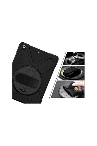 iPad Uyumlu  10.2 8.nesil Zore Defender Tablet Silikon - Siyah Arka Kapak
