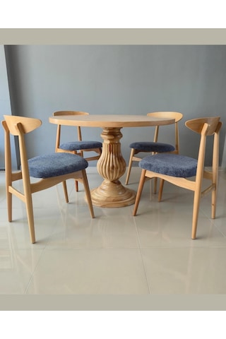 Balerin Masa Takımı, 4 Sandalyeli Klasik Masa Takımı, Konforlu Estetik Masa, Dayanıklı İskelet Çok Renkli