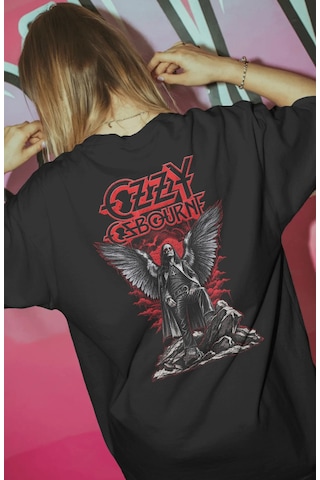 Ozzy Osbourne Black Sabbath Rapper Şarkıcı Baskılı Unisex Oversiz Siyah