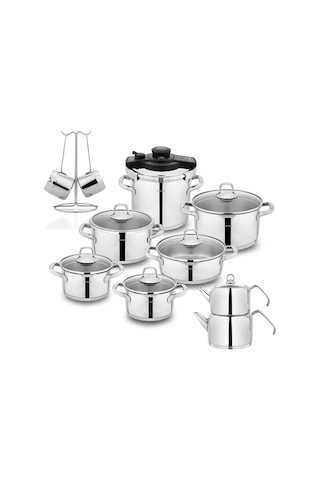 Schafer Jewel Çelik Çeyiz Seti-18 Parça-Inox