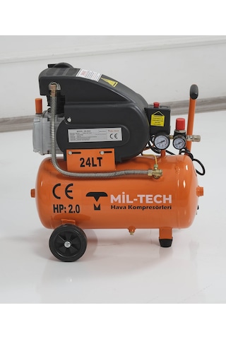 Mil-Tech 24 LT 2 Hp 8 Bar Hava Kompresörü