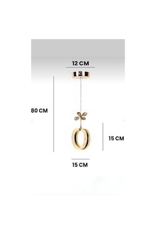 Tekli Alyans Gold 3 Renk Modlu Kristal Taşlı Ledli Sarkıt Avize Altın
