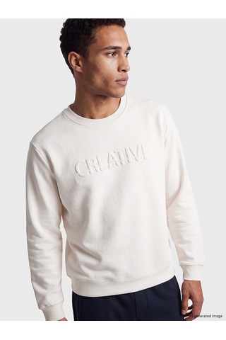 Lcw Vision Gri Bisiklet Yaka Baskılı Erkek Kalın Sweatshirt