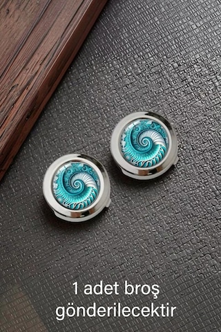 Düğme Kapağı Broşu Spiral Desenli Metalik Renk, Gömleklerinize Şıklık Katın Gümüş